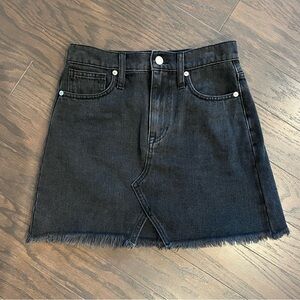 Madewell Rigid Denim A-Line Mini Skirt in Lunar Wash: Cutout Edition